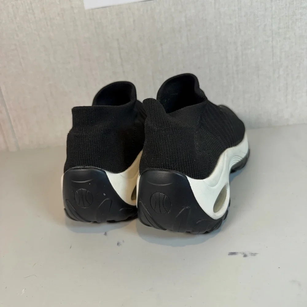 Womens Fashion Comfort Sneaker Black Knit Walk Shoes Size 9 M Slip On‎